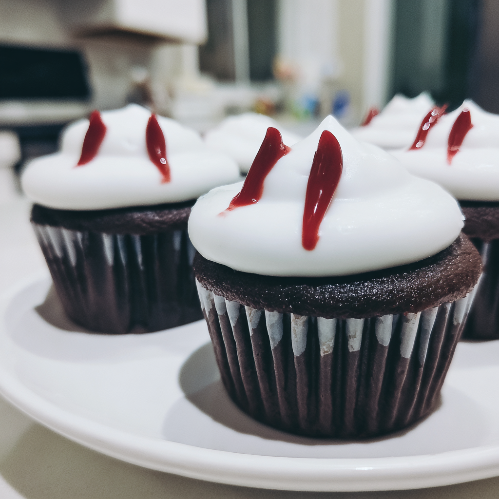 Halloween Vampire Bite Cupcakes – Spooky Halloween Dessert Idea