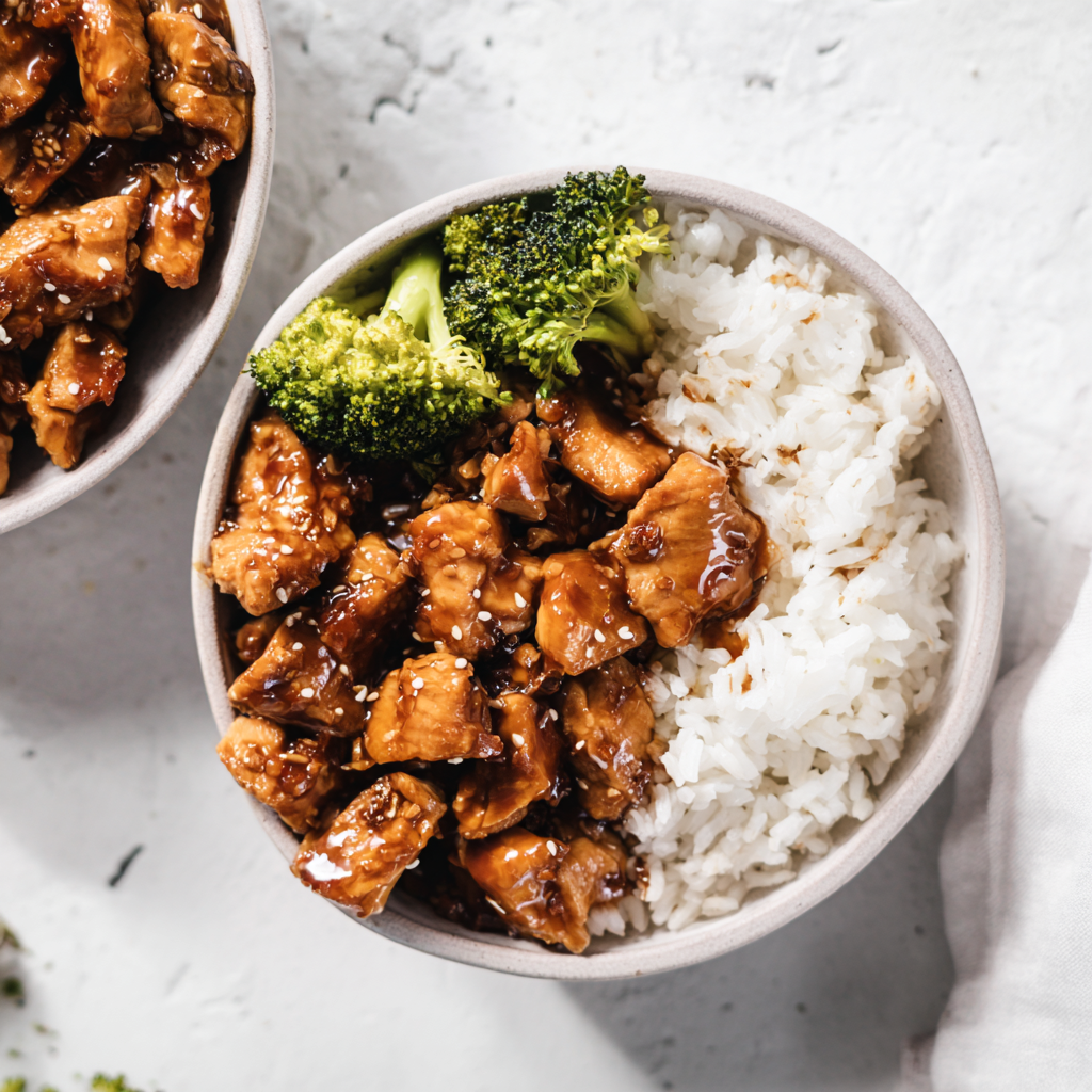 Delicious Sticky Chicken Rice Bowls