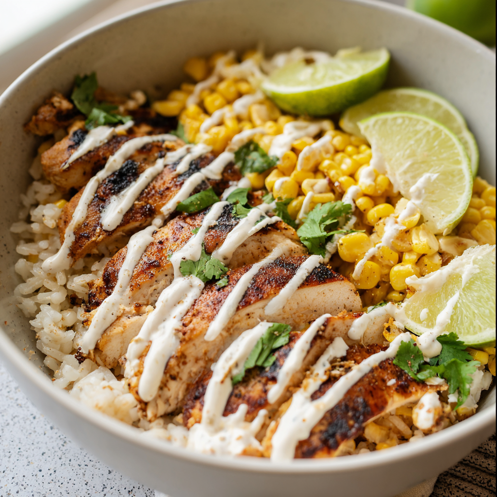 Mexican Street Corn Chicken Rice Bowl – Easy Healthy Dinner